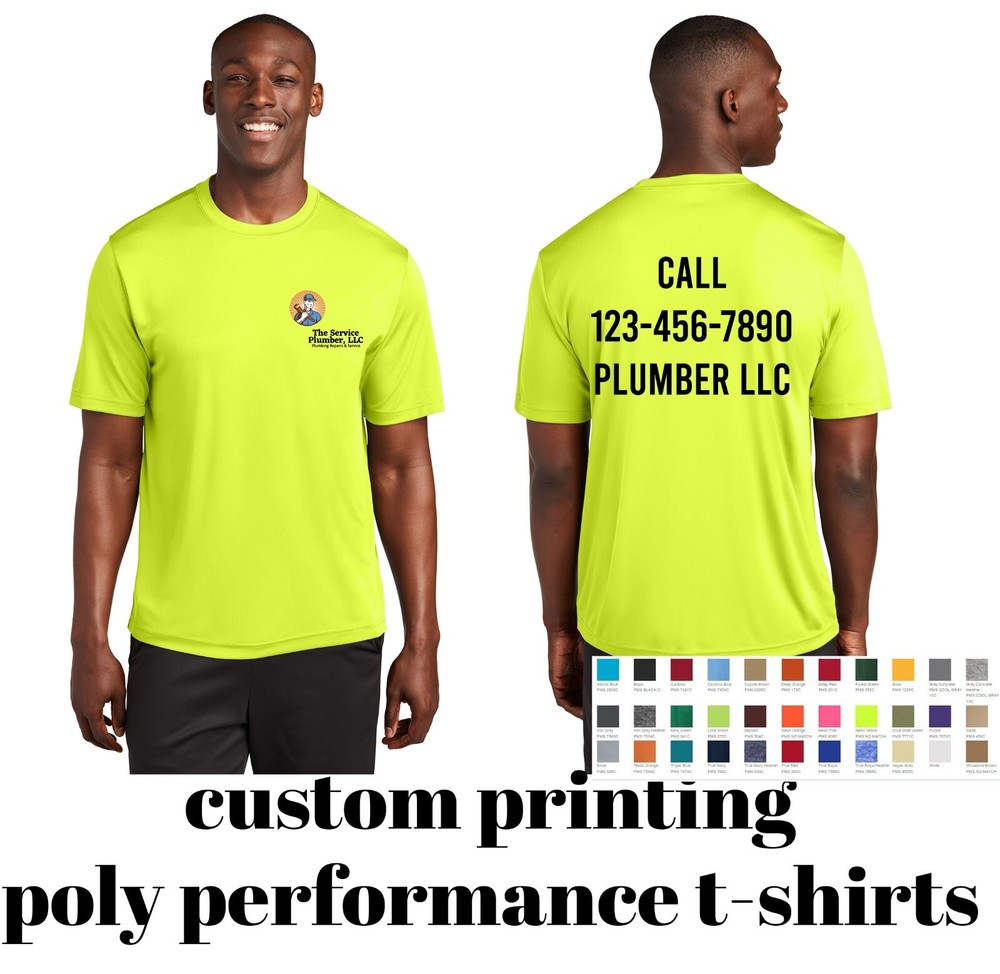 Ink Stitch Design Your Own Custom Logo Photo Texts Poly Performance Unisex Tees