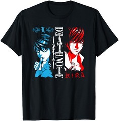Death Note Blue and Red L vs Light Face Off Anime T-Shirt