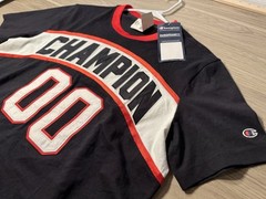NEW Champion T-Shirt Dark Navy Blue Red White Short Sleeve Men’s Large