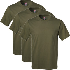 Soffe Men’s Dri Performance T-Shirt 100% Cotton 905-OD Green-3 Packs