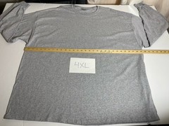 Gildan Men’s Long Sleeve T-Shirt Heavy Cotton Plain Blank Gray Tee Sz 4XL New