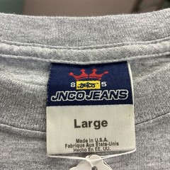 JNCO Jeans Men’s L Gray Graphic Logo Print Crew Neck Short Sleeve T-Shirt