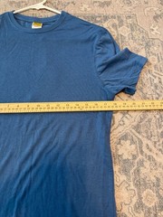 ONNO Men’s Organic Cotton Bamboo Short Sleeve Shirt Small Blue Casual Outdoors