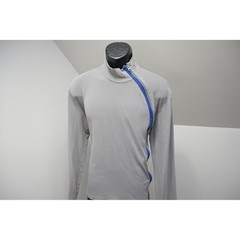 Armani Exchange Mock Neck Top Mens XL Grey Asymmetrical Zip Long Sleeve EUC
