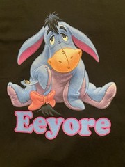 Vintage Eeyore Black TShirt Sz XL (23in W X 30in L) M&O KNITS HEAVYWEIGHT Disney