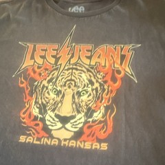 Lee Jeans Men’s XL Tiger Black Cotton T-Shirt Salina Kansas Short Sleeve Tee