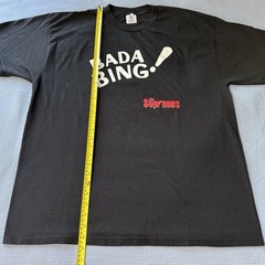 Vintage 90s Y2K The Sopranos Bada Bing! HBO TV Promo Shirt Black Size XL Flaw