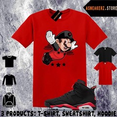 Tee Shirt Matching AJ 6 Infrared Salesman 2026 Match Sneaker Mario Fly T-Shirt