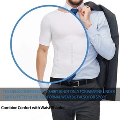 Men Slimming Body Shaper Posture Corrector Vest Abdomen Compression Shirt Top
