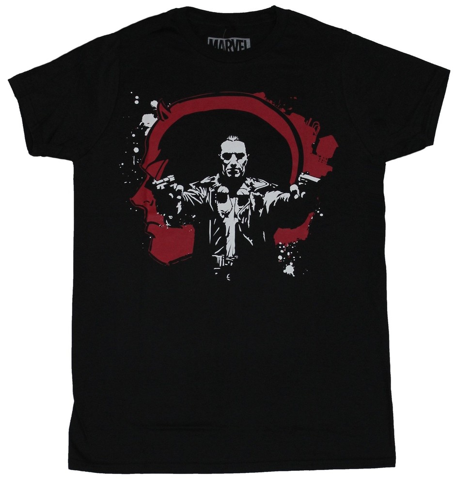 The Punisher Marvel Adult New T-Shirt – Punisher in Daredevil Splatter
