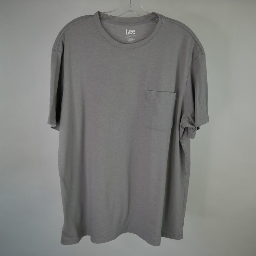 LEE Jeans T-shirt XL Heather Grey Pocket Pullover Short Sleeve Crew Neck