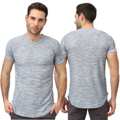 Mens Short Sleeve Crew Neck Round Hem Fitted T-Shirt 1748