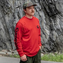 Cummins Long-Sleeve T-shirt Wordmark Crew Neck Shirt Red