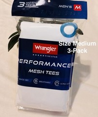 Wrangler Five Star Performance Mesh Crew T-Shirt, Stretch Fabric, Medium