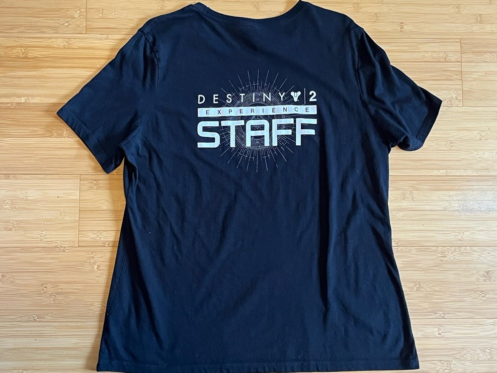 Men’s Medium Destiny 2 Bungie Video Games Experience Staff Black Cotton T Shirt