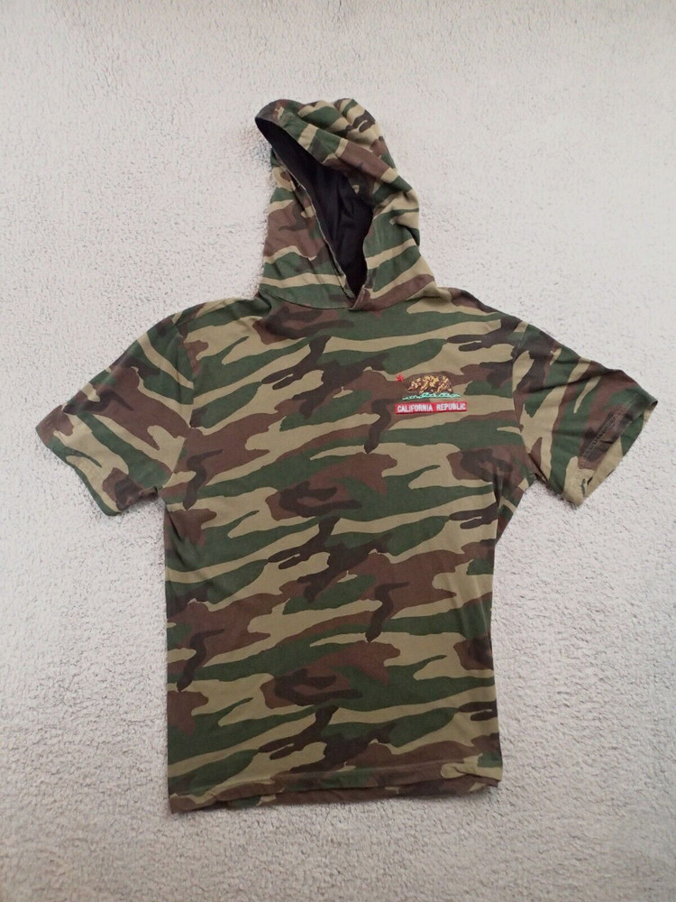 Eighty Eight Hoodie Men Size L California Republic Embroidered Camo No STRING