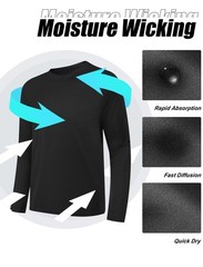 6 Pack Long Sleeve Shirts for Men Moisture Wicking UPF SPF Sun Protection Tee…