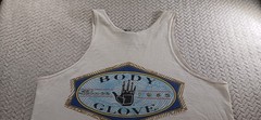 Body Glove Tank Top T-Shirt Mens Large White 90s Beach USA Made – Stained – VTG