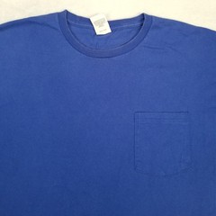 Hanes Blue Authentic Left Chest Pocket Back Eagle Planes Graphic Shirt Men Large