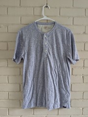 Faherty Small Lavender Purple Heather Henley Men’s Short Sleeve Top T-shirt