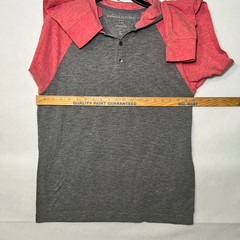 Banana Republic Vintage Men’s Large Grey Red Preppy Raglan Henley Hoodie Shirt