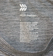Large All In Motion Gray Crewneck T-Shirt Top Short Sleeve Poly Spandex WS463