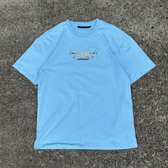 SUPPLY & DEMAND NYC GRAPHIC RHINESTONE STREETWEAR MEDIUM BABY LIGHT BLUE