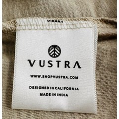 Vustra Sustainable Cotton T-Shirt Beige Short Sleeve Crew Neck Men’s Small NWT