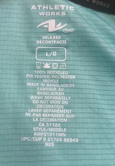 NEW Athletic Works Mens Dri-More T-Shirt Aqua Short Sleeve Size L Gym Workout