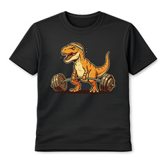 T-Rex Bodybuilding Weightlifting T-Shirt Fitness Gym Deadlift Cartoon Squat Tee