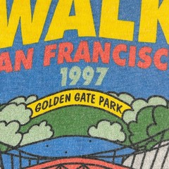 VINTAGE Aids Walk Shirt Mens XL White San Francisco Cal Berkeley Golden Gate 90s