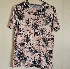 Ted Baker Men’s Yorkii Tropical Tee Shirt Size 2 Short Sleeve Salmon Pull-On