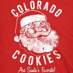 Mens Colorado Cookies Pot Santa Shirt Funny Christmas Tee Sarcastic Adult Humor