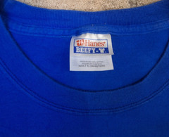 Vintage 2001 Hanes Beefy-T Blue NASA Space Program Graphic T-Shirt Pocket Tee XL