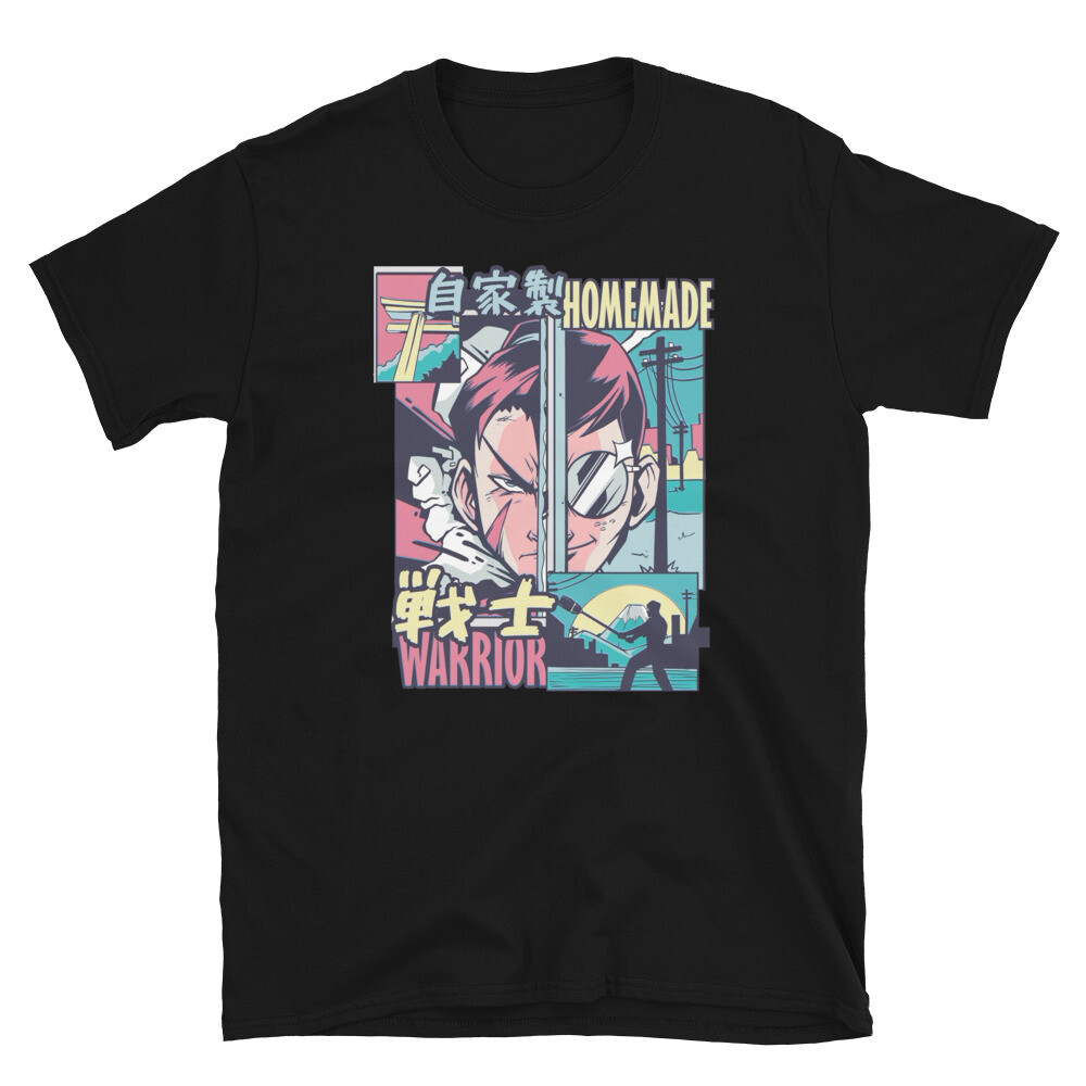 Romantic Anime Romance Warrior Comic Book Style T-Shirt