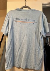 Vineyard Vines Men’s Blue Graphic Print Pocket Logo Crew Neck Knit T-Shirt L