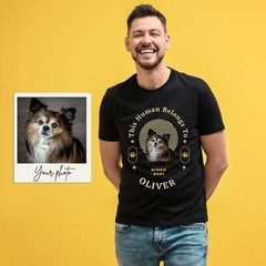 Customise Your Pet Photo Unisex T-shirt – This Human Belongs To