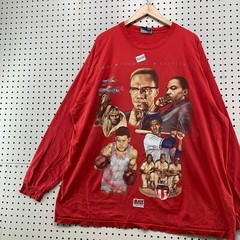 Vintage Black Heritage Legendary Hero’s Shirt Mens 3XL Red Ali Malcom X King