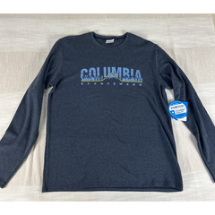 NWT Columbia Men’s Sz L Long Sleeve Waffle Knit Graphic T Shirt Blue Preppy