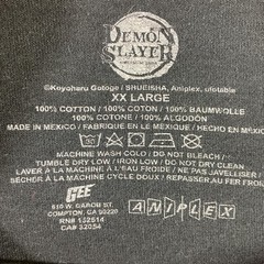 Demon Slayer Shirt Adult 2XL XXL Black Anime Manga Cartoon SS Graphic Tee