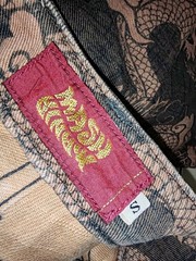 Vintage Mash Mash Dragon Allover Jeans Pants Flare Bootcut Trousers size 28