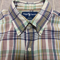 Ralph Lauren 90s BLAKE Madras Check Short Sleeve M-L Used For 14Y+ Japan