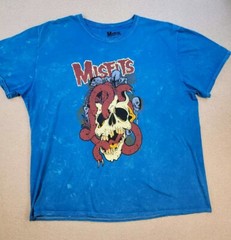 Misfits Official Squirm Mineral Wash Graphic T-Shirt Blue Men’s Size Xl