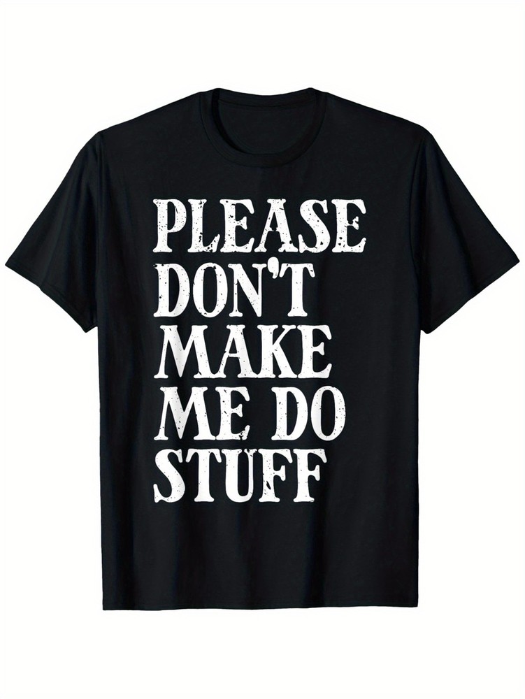 Men’s Plus-size Plus-size T-shirt Pattern Round Neck Black Machine Washable Fu