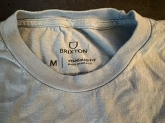 Brixton Men’s White Solid Knit Cotton Crew Neck Short Sleeve Logo T-Shirt M