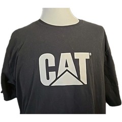 Sz 2XL Caterpillar Tshirt Men Trademark Black Tee Apparel Accessories Cotton New