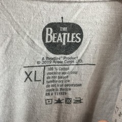 The Beatles Graphic Print Tee T-Shirt Mens XL Gray Cotton Short Sleeve Crew Neck