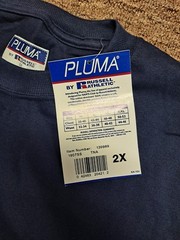 Vintage 90s Russell Athletic Pluma T-Shirt 2XL Navy Blue Deadstock NWT