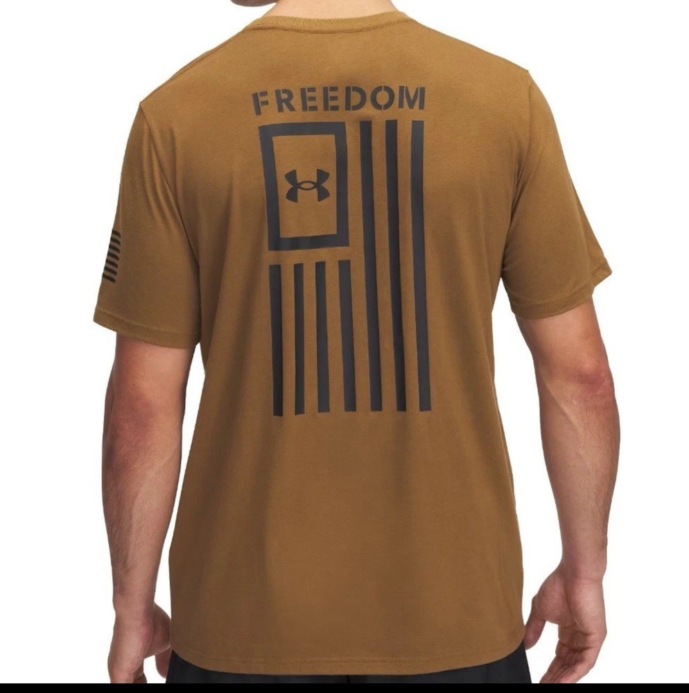 Under Armour 1370810 UA Men’s Freedom Flag Cotton Coyote Brown T-Shirt NWT 3XLT