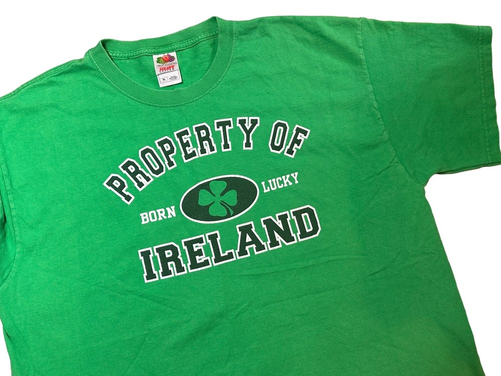 St Patrick’s Day Property Of Ireland T-shirt XL Green Shamrock Lucky TEE12